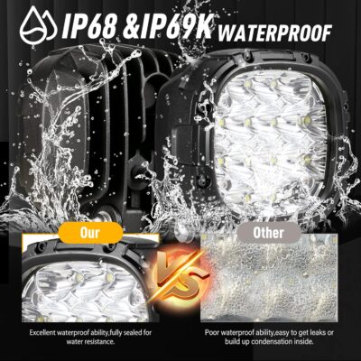 BIGLION.X 4 Inch Round Led Offroad Lights Pair 160W 18800LM Driving Spot Light Pods Super Bright Off Road Fog Lights with Wiring Harness 12V 24V for Pickup Trucks SUV UTV ATV - Image 4