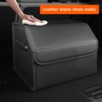 Trunk Organizer,car organizers and storage,black Leather Storage Box with lid,Fiberboard,Collapsible,15''L x 13''W x 12.4''H,2K inches³(size A) - Image 7