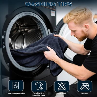 4PCS Car Drying Towel Microfiber Detailing Kit - 36x24 in Car Towels Cleaning Supplies, Reusable Shammy Quick Dry Cloth for Carwash, for Auto, Boat, RV, Garage & Home, Scratch-Safe Absorbent Cleaning - Image 6