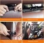 2 Pack Car Organizer Backseat, Car Back Seat Organizer Protector with 12 Storage Pockets, Waterproof Back of Seat Car Storage Organizer Kick Mats for Kids Baby - Image 8