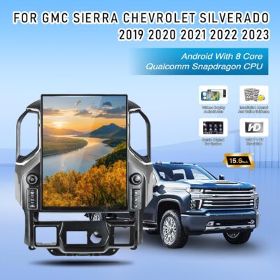 15.6 Inch Touch Screen Android Car Radio for GMC Sierra Chevrolet Silverado 2019 2020 2021 2022 2023 Head Unit Wirless Carplay GPS Navigation Screen Upgrade Multimedia Player Android Auto - Image 4