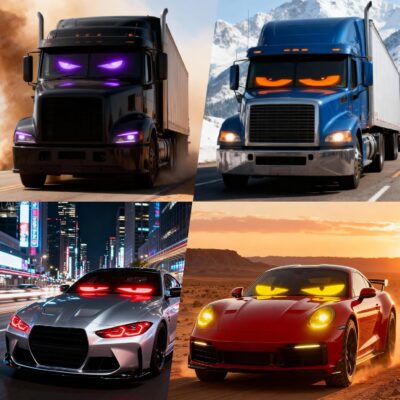 2PCs Programmable Scrolling Led Eyes Display, 23.62"x4.72" Flexible Devil Eyes Windshield with Remote and APP Control, Led Sign for Cars/Trucks/SUVs, Customizable Digital Display for Store School Hotel Party - Image 8