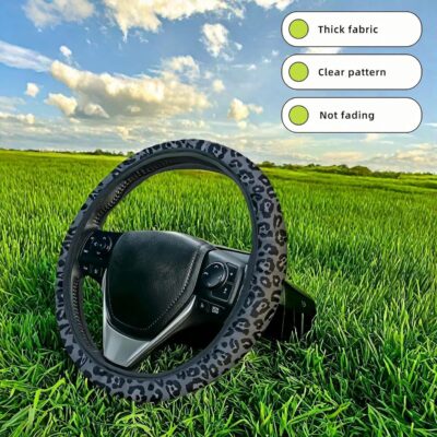 Leopard Print Steering Wheel Cover | Non Slip, Breathable Neoprene | Universal 15 Inch Fit (14.5"-15.5") | Comfort Grip | Fade Resistant | Easy Install-Comfort Grip for Cars, Trucks, SUVs - Image 9