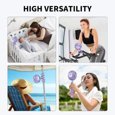 AMACOOL Battery Operated Stroller Fan, Baby Travel Essentials for Beach Disney, Newborn Boy & Girl Showers Gifts Registry Search, Rechargeable Clip On Fan for Car Seat Wagon Crib Bike Treadmill - Image 7