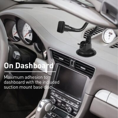 Macally Windshield Phone Mount for Car Magnetic - Suction Cup Window Mount Phone Holder with 8" Long Gooseneck Arm & Super Strong Magnet Mount for Smartphone and iPhone - Image 9