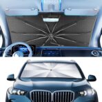 Portable for BMW X5 2019-2025 Windshield Sunshade Umbrella with Carry Bag, 2 in1 Ice Crystal Durable Compact Shade Umbrella UPF50+ UV Front Window Heat Insulation Protection Outdoor Camping - Image 7