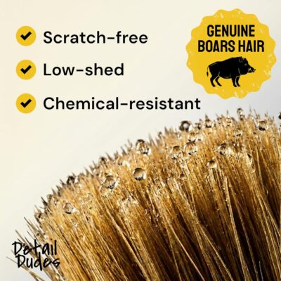 Car Detailing Brush Set 3-pc - Scratch-Free Boars Hair for Interior and Exterior Work - Pro Quality Car Cleaning Brush Kit for Leather Seats, Dashboards, Wheels, Grills and Paint - Image 4