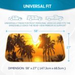 BDK Golden Sunset Palm Trees Front Windshield Sun Shade Accordion Folding Cute Car Window Shades for Truck & Car Sunshade Shield for Sun UV Rays - Visor Protector Keeps Vehicle Cool - 58 x 27 inches - Image 6