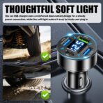 4 Ports Car Charger Adapter,12V/24V Car Cigarette Lighter USB Charger Including 3.1A/PD/Super Fast Charging Ports,Upgraded Cars Phone Chargers with LED Voltage Display & Soft Light - Image 6