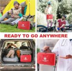 Gevoke 410 Piece Waterproof Hard Shell First Aid Kit for Home, Car, Travel, Camping, Truck, Hiking, Sports, Office, Vehicle & Outdoor Emergencies - Emergency Medical Kits (Red) - Image 7