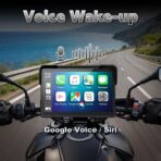 YZW Portable 7 inch Wireless Motorcycle Carplay GPS Screen with Android Auto, Navigation System Quick Release, Anti-thef, Bluetooth, Siri, Google Asistant, Light Sensor, Music Sharing,Vioce Control - Image 5