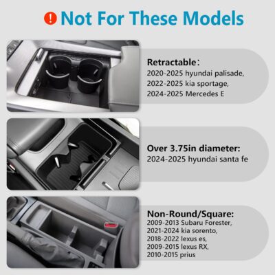 Seven Sparta Car Cup Holder Expander with Adjustable Base, Compatible with Hydro Flasks 32/40 Ounce, Compatible with Yeti Ramblers 20/26/30 Ounce, Other Bottles in 3.4"-3.8" (Black) - Image 7