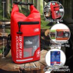 250 PCS Waterproof First Aid Kit, Roll Top Reflective Boat Dry Bag Bug Out Bags, Emergency Medical Kit Ideal for Boating, Camping, Fishing, Kayaking, Floating, Red - Image 7