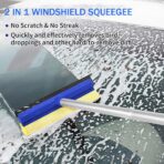 Wontolf 62'' Car Wash Brush with Long Handle, Scratch-Free Soft Bristles Sturdy Car Wash Mop Kit, Complete Car Cleaning Brush Kit Wash Mitt Towel Windshield Squeegee Wheel Tire Brush for Car Truck RV - Image 6