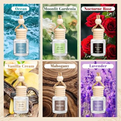 6 Pack Car Air Freshener - Mothers Day Gift for Her, Hanging Air Freshener Essential Oil Diffuser, Romantic Car Scents Cute Auto Decor Birthday Gifts for Women/Men - Image 7