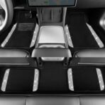 CAR PASS 23 PCS Bling Diamond Car Accessories Set for Women, Leather Seat Covers Full Set Sparkly Rhinestone15'' Steering Wheel Covers Shining Car Floor Mats Cute Aotumotive Interior Sets, Silver - Image 3