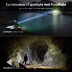 Lepro LE Headlamp Rechargeable, LED Head Lamp with 6 Modes for Camping & Hiking Gear Essentials, IPX4 Waterproof High Lumen Bright Headlight Flashlights with Adjustable Headband, USB Cable Include - Image 2