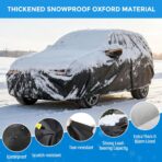 Winter Car Cover for GMC Acadia 2007-2025, Heavy Duty SUV Full Car Cover Waterproof All Weather Outdoor for Hail Snow Ice Rain Sun UV Dust Protector, with Driver Side Zipper & Reflective Strips - Image 2