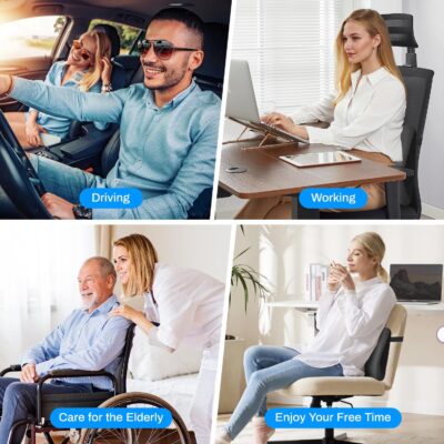 Lumbar Support Pillow for Car Seat & Office Chair, Soft Memory Foam Lower Back Support for Pain Relief and Posture Correction, Lumbar Pillow with Breathable Airflow Channels - Image 7