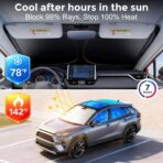 [Upgrade] DooGooCoo Windshield Sun Shade - Small, Sunshade for Car Windshield [Heat Shield & UV Block] Car Sun Shade Protect Interior & Keep Car Cooler Foldable Front Windshield Shade (57x29 Inches) - Image 2