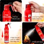 Fire Extinguisher for Home with Mount, 6 Pack Upgraded 8-in-1 Portable Fire Extinguishers For Vehicle Car Boat Marine Kitchen Emergency Supplies, Water-Based Extinguisher For A, B, C, K Fire Types - Image 4