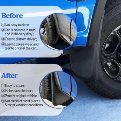Mud Flaps Splash Guards for Ford F-250 F-350/2017-2024 Front Rear Mudflaps Mud Guard for Trucks 4PCS Set Black OEM Fender Flares No Need to Drill Holes,Easy Install - Image 3