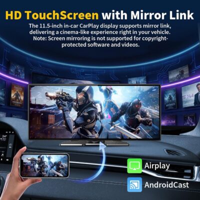 11.5" Largest Wireless Carplay HD Screen for Carplay & Android Auto Car Stereo with 4K Dash Cam 1080P Backup Camera, GPS Navigation/Bluetooth/Mirror Link/Voice Control/AUX/FM/Siri - Image 2