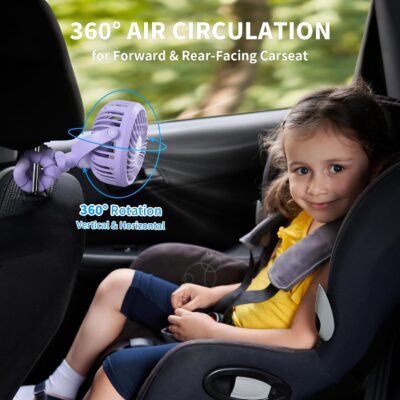 AMACOOL Battery Operated Stroller Fan, Baby Travel Essentials for Beach Disney, Newborn Boy & Girl Showers Gifts Registry Search, Rechargeable Clip On Fan for Car Seat Wagon Crib Bike Treadmill - Image 5