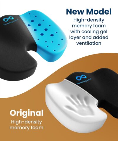 Everlasting Comfort Doctor Recommended Memory Foam Seat Cushion for Office Chairs & Car - Ergonomic Office Desk Accessories - Cushions for Tailbone Pain Relief, Sciatica (Black Airflow, Large) - Image 9