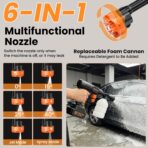 Cordless Pressure Washer, 1450PSI Portable Power Washer with 6-in-1 Nozzle, 21V Handheld Pressure Washer with 2 Rechargeable Power Batteries, Garden Hose Power Washer for Cars, All-Purpose - Image 2