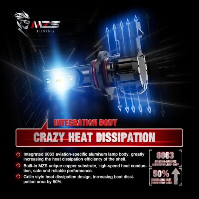 MZS 9005 9006 Bulbs Combo, 300% Brighter HB3 HB4 Fog Lights, Instant-Plug in 6500K Xenon White 9005 9006 Light Bulb, Mini Size Fanless 9005 9006 Fog Bulbs, Pack of 4 - Image 5