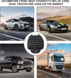 Car Seat Cushion, Soft Plush Auto Seat Cover with Non-Slip Silicone Bottom & Storage Pocket, Universal Breathable Vehicle Seat Cushion Pad for Car Truck SUV, Black - Image 6