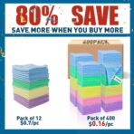 Microfiber Towels Bulk-400 Pack, Cleaning Cloths, Microfiber Towels for Cars, Cleaning Rags 5 Colors Assorted (11.5x11.5 inches) - Image 2