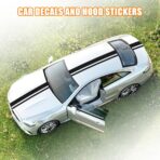 3PCS Car Hood Stripe Stickers, Sporty Style Racing Vehicle Body Roof Decorative Striped Decals, Automotive Exterior Decoration Modified Strip Graphic, Universal for Most Vehicles (Style A) - Image 4