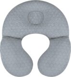 KAKIBLIN Baby Travel Pillow, Upgraded Baby Neck Pillows for Car Seat, Infant Neck Support Pillow for Head and Neck, Newborn Head Support for Car Seat, Stroller, Pushchair (Grey)