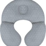 KAKIBLIN Baby Travel Pillow, Upgraded Baby Neck Pillows for Car Seat, Infant Neck Support Pillow for Head and Neck, Newborn Head Support for Car Seat, Stroller, Pushchair (Grey)