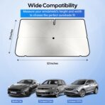 EcoNour Umbrella Windshield Sun Shade for Car | Foldable Umbrella Sun Shield | UV & Heat Protection for Front Window Shade with Storage Pouch | Fits Coupe, Sedan & Hatchbacks | Small 52"x31" - Image 3