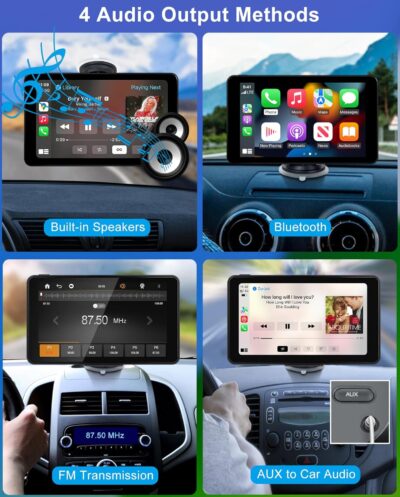Wireless CarPlay Screen Android Auto for Car, 7" Touch Screen Naivgation Portable Car Stereo CarPlay Bluetooth Mirror Link, Siri, AirPlay, AUX, Voice Assistant for All Vehicles Upgrade - Image 4