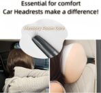 Car Headrest Pillow 2PCS Auto Headrest Cushion Memory Foam Car Seat Headrest Pillow - Comfort and Style On The Go Memory Foam Head Pillow Bear and Bunny Neck Support (Pink - Bunny) - Image 3