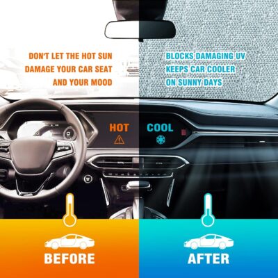 Wild West Desert with Cowboy Car Windshield Sunshade,Folding Sun Shade Auto Sun Visor Heat Protection Front Window, Car Sunscreen Blocks UV Rays and Keeps Vehicle Cool (55 x 30 Inch) - Image 8