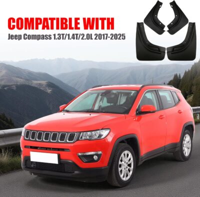 4Pcs Car Mud Flaps Fit for Jeep Compass 2017 2018 2019 2020 2021 2022 2023 2024 2025 Front Rear Splash Guards Fender Waterproof Splashproof Mudguards Body Fittings Sport Utility Auto Accessories. - Image 3