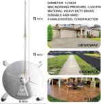 Hourleey 14" Pressure Washer Surface Cleaner, Stainless Steel Surface Cleaner with 4 Wheels for Concrete, Patio, Sidewalk, Deck, Pathway 1/4" Quick Connector, 2 Extension Wand, 4000 PSI - Image 2