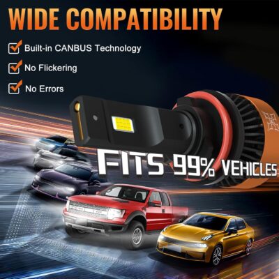 HIKARI WINGS H7 LED Fog light, 50000LM Pure White 6000K LED Bulbs, Plug & Play IP68 Waterproof Pack of 2 - Image 6