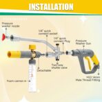 JOEJET Pressure Washer Gun with Mini Foam Cannon Dual Connector, Dual-Purpose Switch Spray Gun with 5 Power Washer Nozzle Tips, Dual Wand Foam Cannon, 1/4” Quick Connector - Image 7