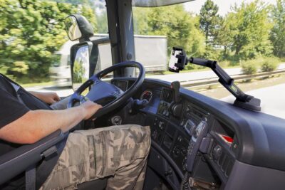 Cell Phone Mount for Truck Phone Holder for Truck Drivers - Heavy Duty Suction Cup + Dashboard Pad, iPhone Holder for Dashboard Window 16.9 inch Long, for iPhone & Samsung, Big Rig Trucker, Black - Image 7