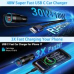 48W Car Charger for Samsung S26 Charger USB C Android Charger Fast Charging for Samsung Galaxy S26 Ultra S25 FE Edge S25+ A17 A16 A36 A26 A56 A32, 20W Wall Charging Block with 6FT USB C to USB C Cable - Image 2