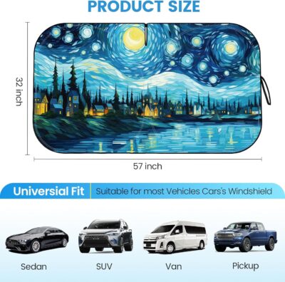 Sun Shade for Car Windshield, Foldable Universal Car Windshield Upgrade Sunshade Enhanced UV Rays - Image 2