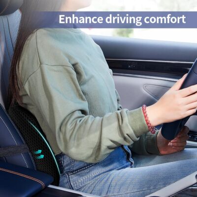 Lumbar Support Pillow for Office Chair, Car Lumbar Pillow Lower Back Pain Relief, Memory Foam Back Cushion with 4D Mesh Cover and Adjustable Straps, Ergonomic Chair Back Pillow for Car,Bed, Gaming - Image 4