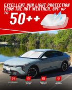 Custom Fit Windshield Sun Shade for Kia K4 2025 2026, Foldable, Easy to Install & Store, Full Coverage, 210T Reflective Fabric, Blocks 99% of UV Rays - Image 7