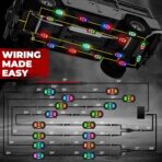 16 Pods Five Sided RGB Rock Lights for Trucks Jeep UTV SUV ATV Golf Cart, Multi Chasing Color App/Remote Control Led Rock Lights with Music Mode, Waterproof Exterior Underglow Kits for Cars - Image 5
